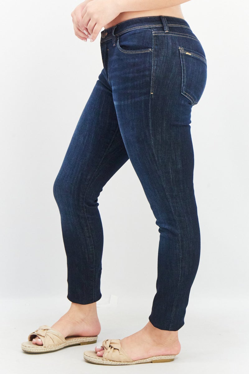 EDC Women Skinny Fit Washed Stretchable Denim Jeans, Blue - Image 3